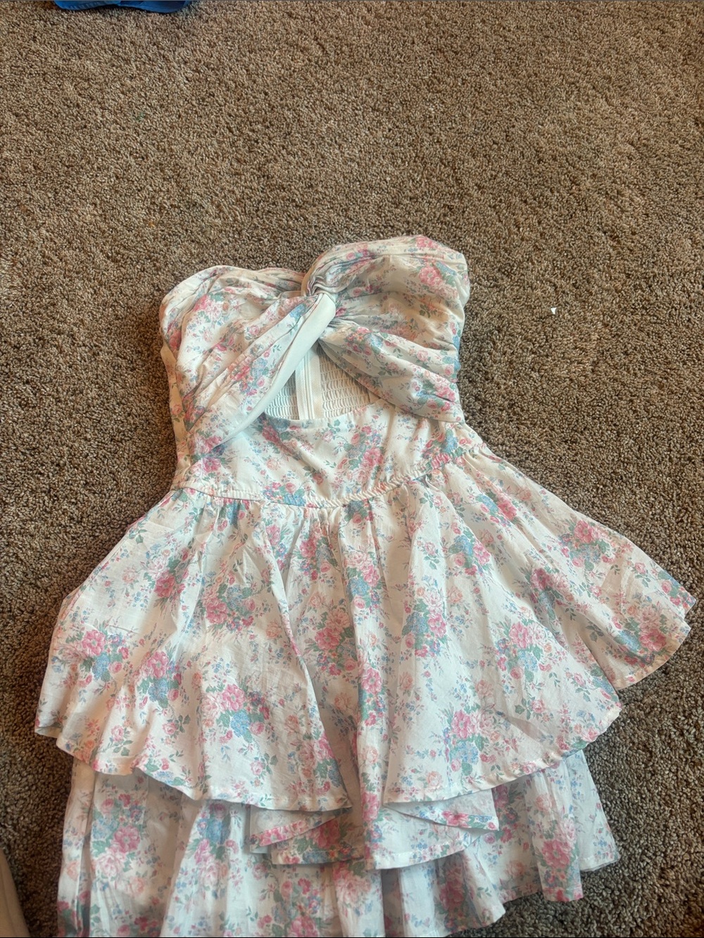 altard state flowered strapless dress